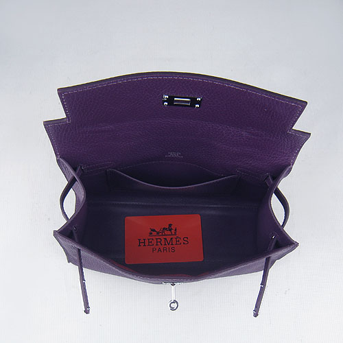 AAA Hermes Kelly 22 CM France Leather Handbag Purple H008 On Sale